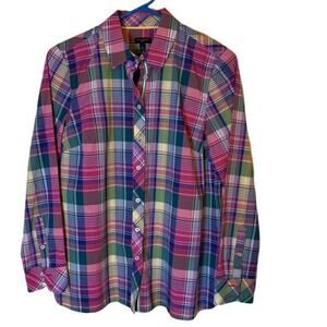 Talbots Petites Button Down Shirt. Size Small Petite. Long Sleeves. Plaid.